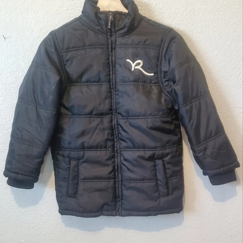 Rocawear Black Puffer Jacket Winter Coat Size 7 Girls Roca Wear Down Filled